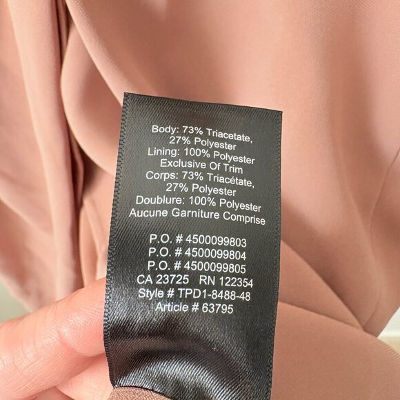 Aritzia Babaton Twist Front Long Sleeve Dress Beige Taupe Size Small - Picture 6 of 6